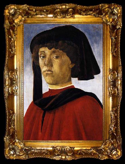 framed  BOTTICELLI, Sandro Portrait of a Young Man, ta009-2